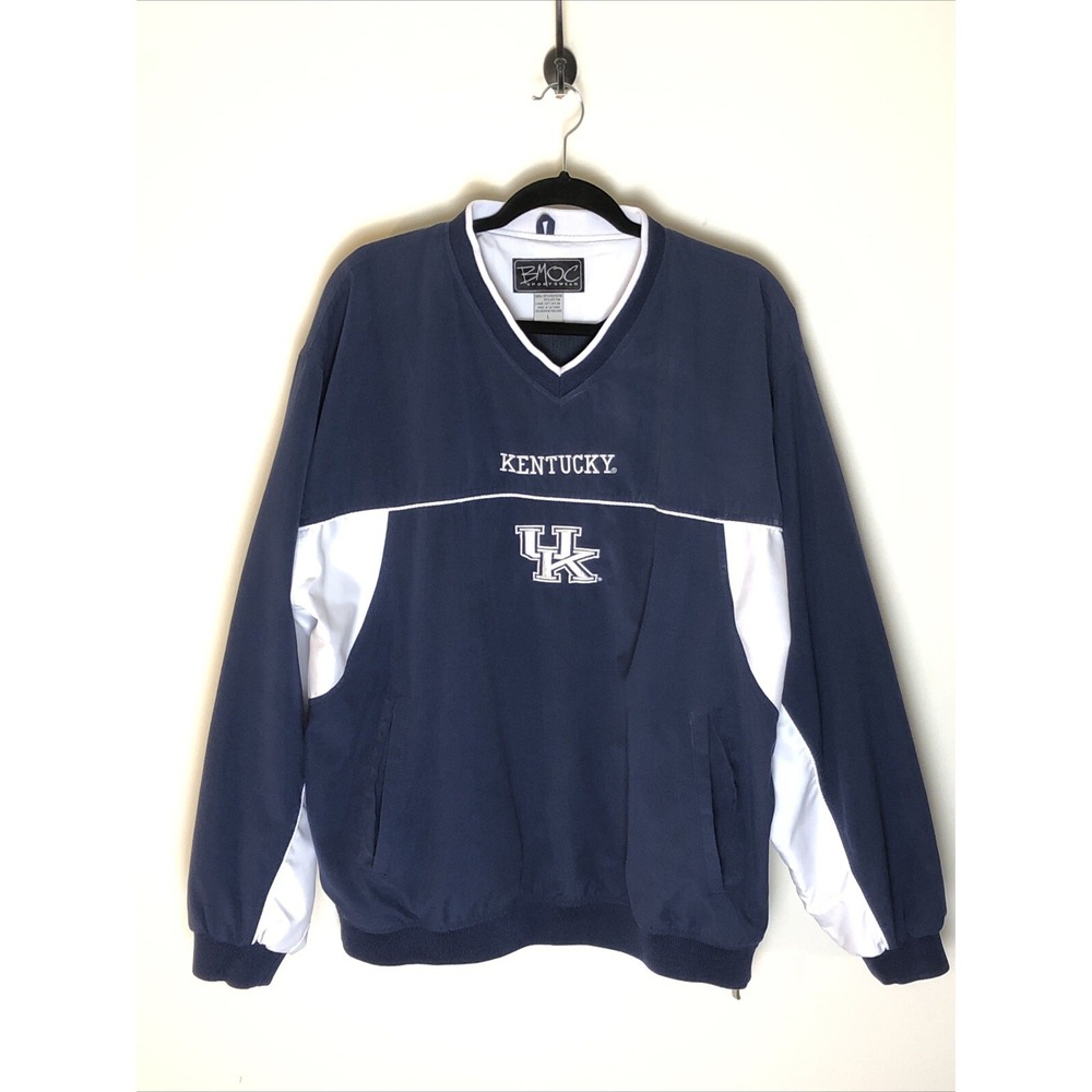 BMOC Sportswear Kentucky Wildcats UK Navy Blue Pullover Jacket Sz L